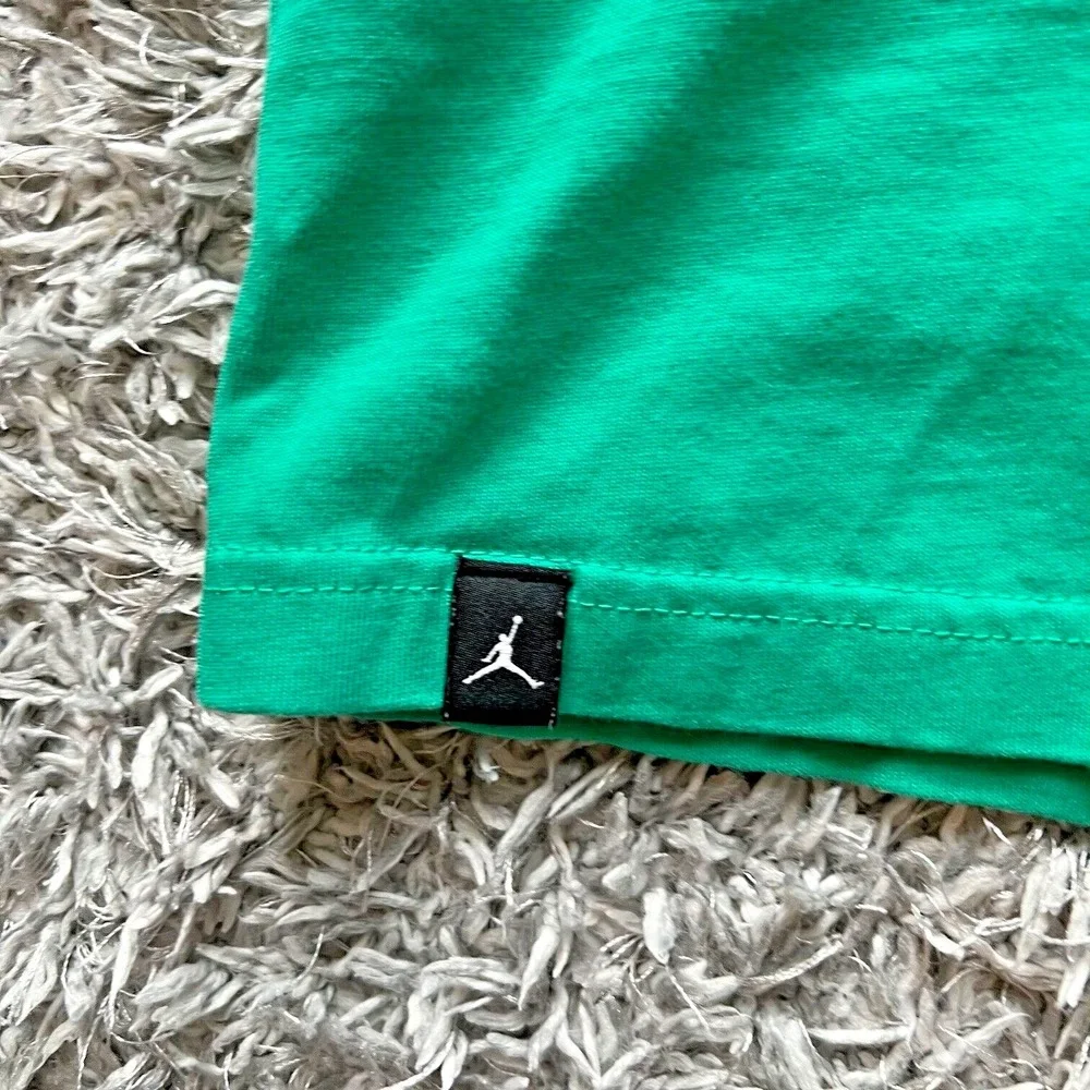 Nike Air Jordan T-Shirt‎ Spellout Embroidered Roma Green Sz L Men's DO6098 Y2K